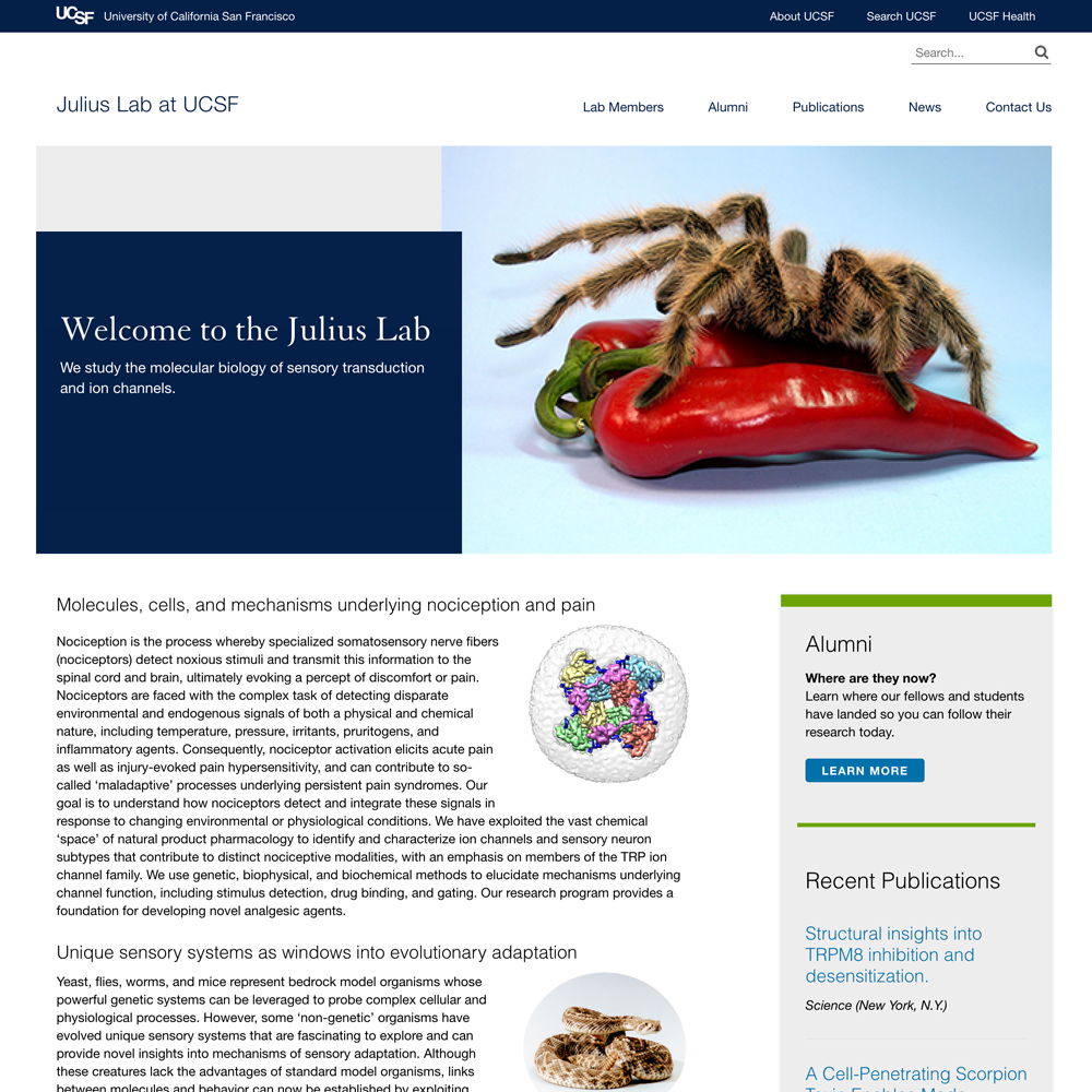 screenshot of Julius Lab website