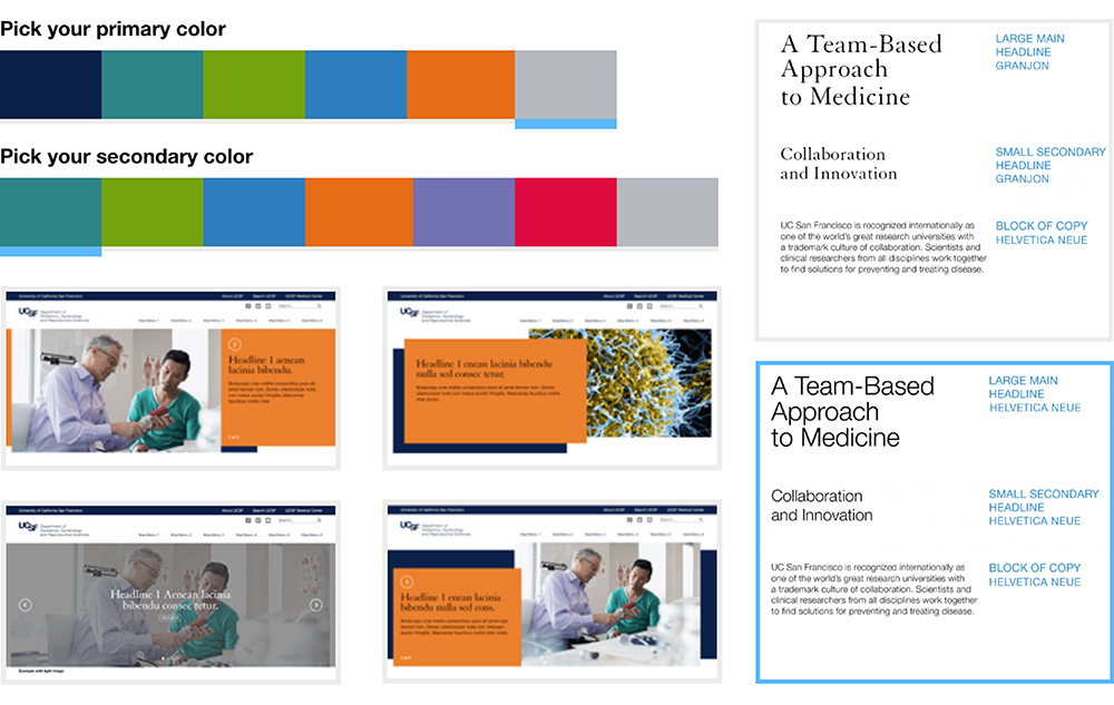 Examples of customization options