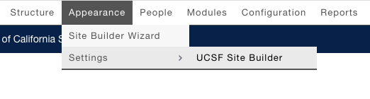Site Builder Appearance Settings