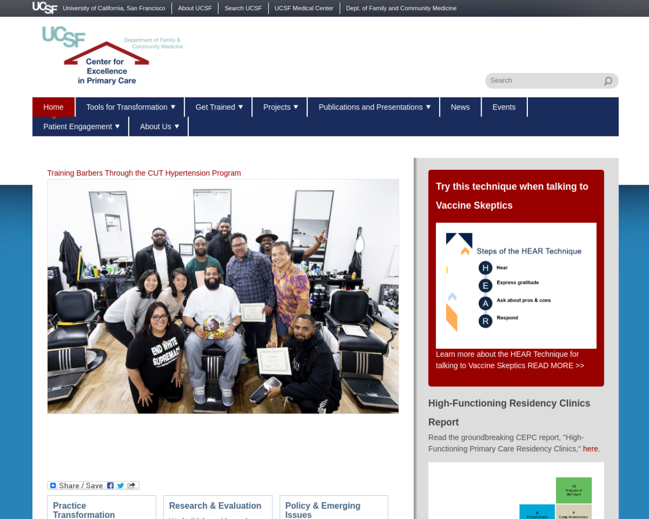 Center for Excellence in Primary Care UCSF Websites
