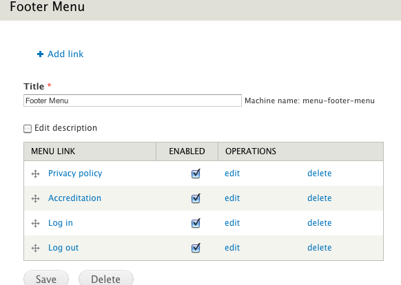 Footer Menu